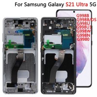                        lcd assembly with frame OLED for Samsung S21 Ultra G998 G998A G998WA